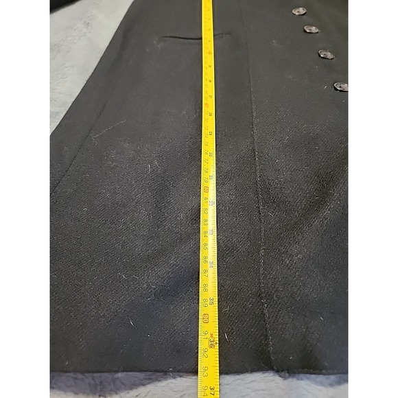 Vtg Women's WAH MAKER Button Down Lightweight Wool Coat Black Large USA Made - Picture 12 of 12